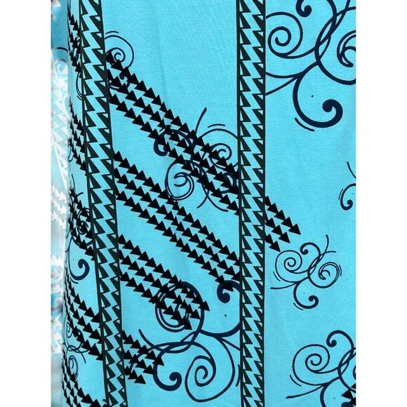 Kamohoalii Blue Black Cold Shoulder Top Size XL Extra Large Hawaiian  Scoop ECU - Picture 6 of 8